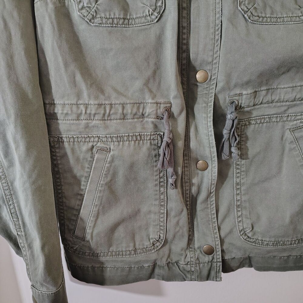 Lucky Brand Jacket Women’s Small Green Military Utility Cargo Full Zip Button - Picture 5 of 9